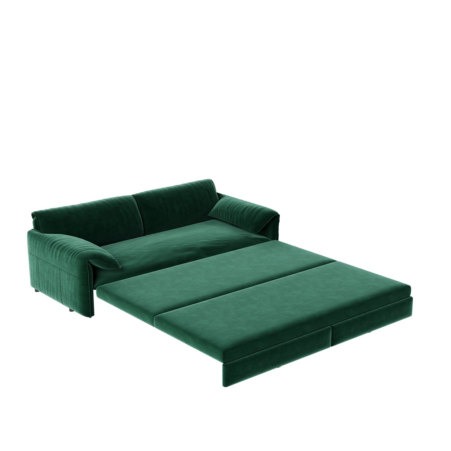 66' Queen Pull Out Sofa Bed, 3-in-1 Convertible Sleeper Sofa with Side Storage,Multi-Functional Velvet Loveseat Bed for Living Room,Bedroom,Apartment,Office