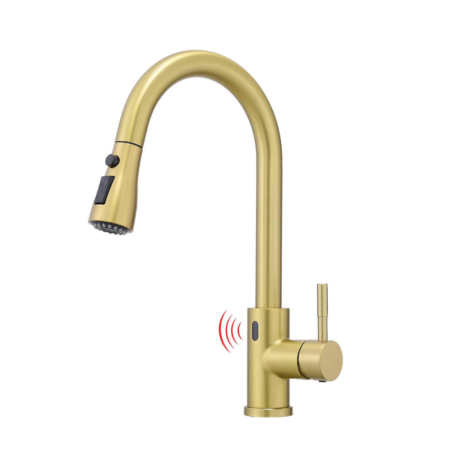 Touchless Kitchen Faucet, Hands Free Automatic Smart Kitchen Faucet, Stainless Steel Touchless Kitchen Faucet Brushed Gold