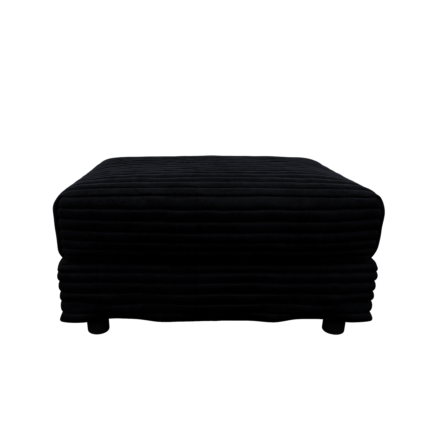 Plush Corduroy Ottoman to Combine with 2 Seater Sofa, 3 Seater Sofa and 4 Seater Sofa, Suitable for Living Rooms, Apartments, Offices,Black