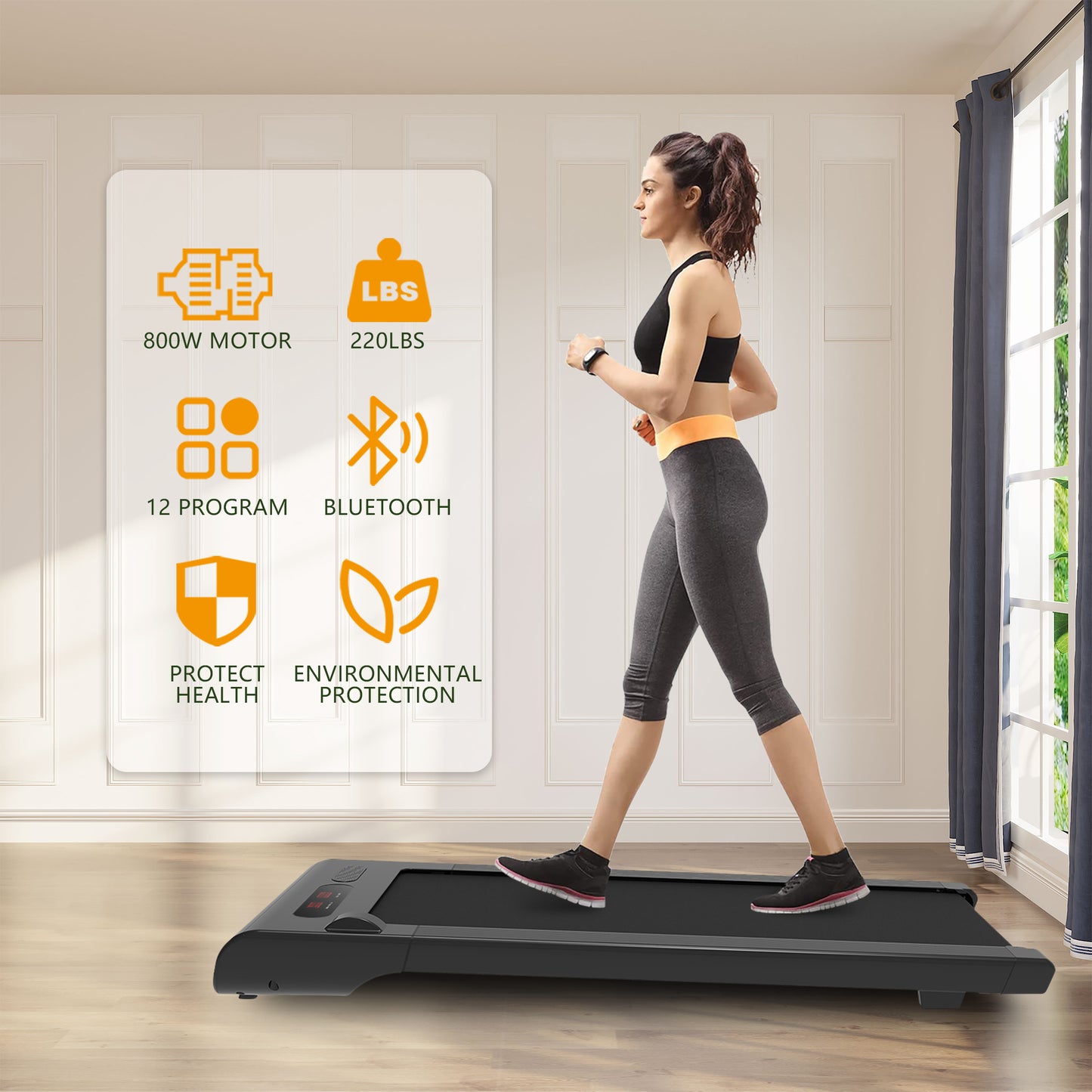 Cinta de correr con almohadilla para caminar debajo del escritorio, cinta de correr debajo del escritorio para oficina en casa, cinta de correr 2 en 1 para escritorio, ahorro de espacio con tapete para cinta de correr, control remoto, pantalla LED.