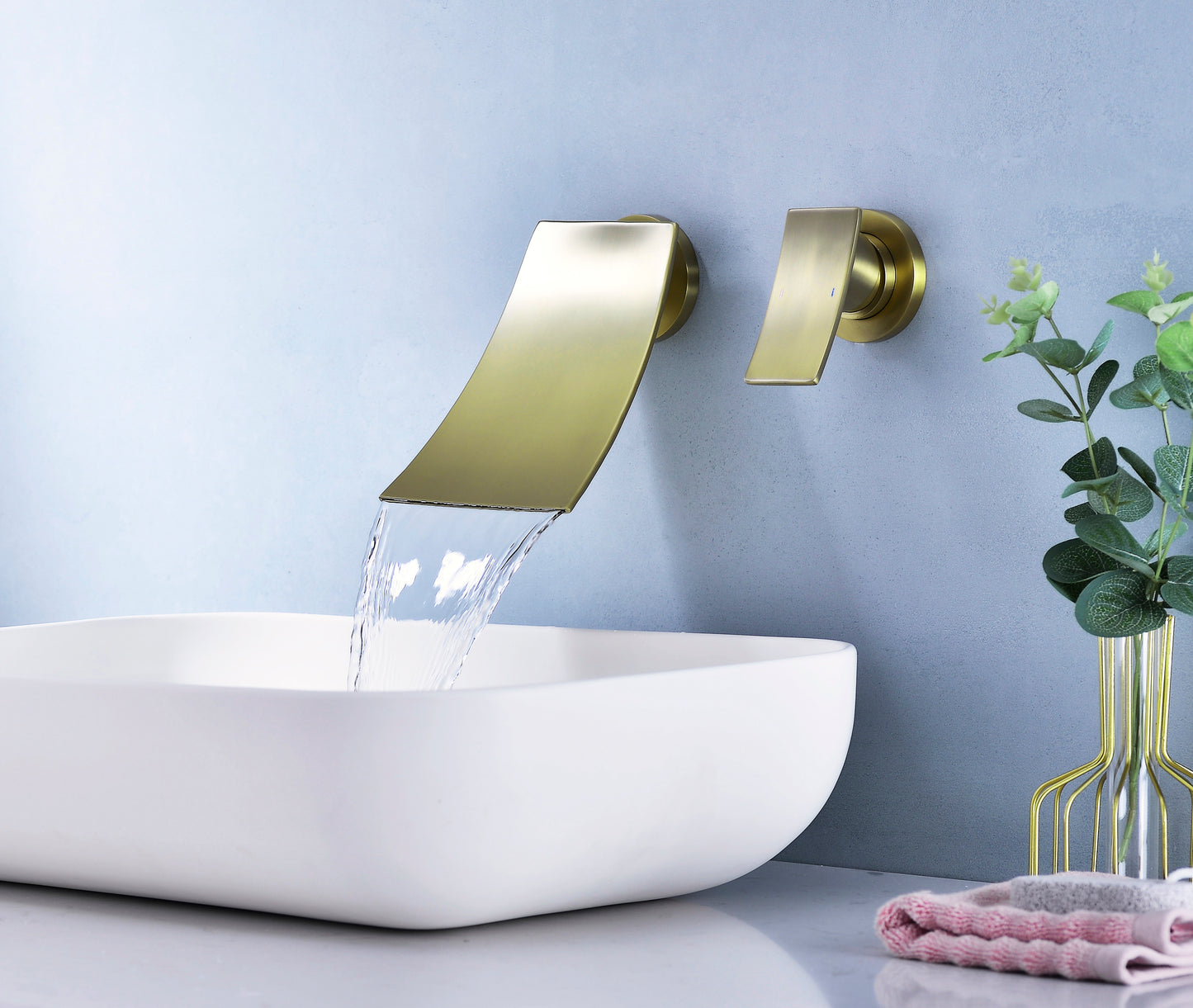 Wall Mount Widespread Bathroom Faucet