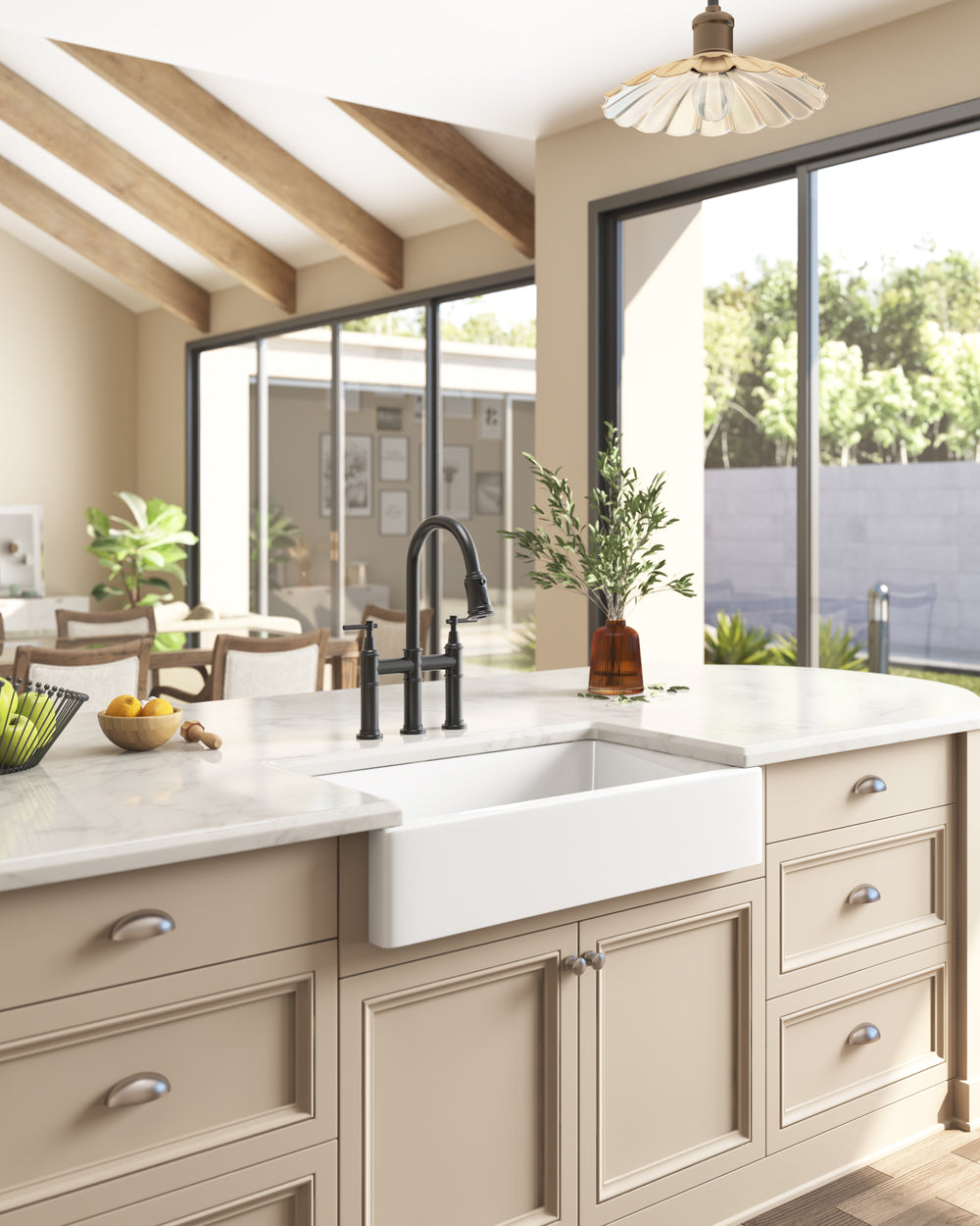 White Farmhouse Sink Deep Apron Sink Undermount Farmhouse Kitchen Sink Single Farm Sink