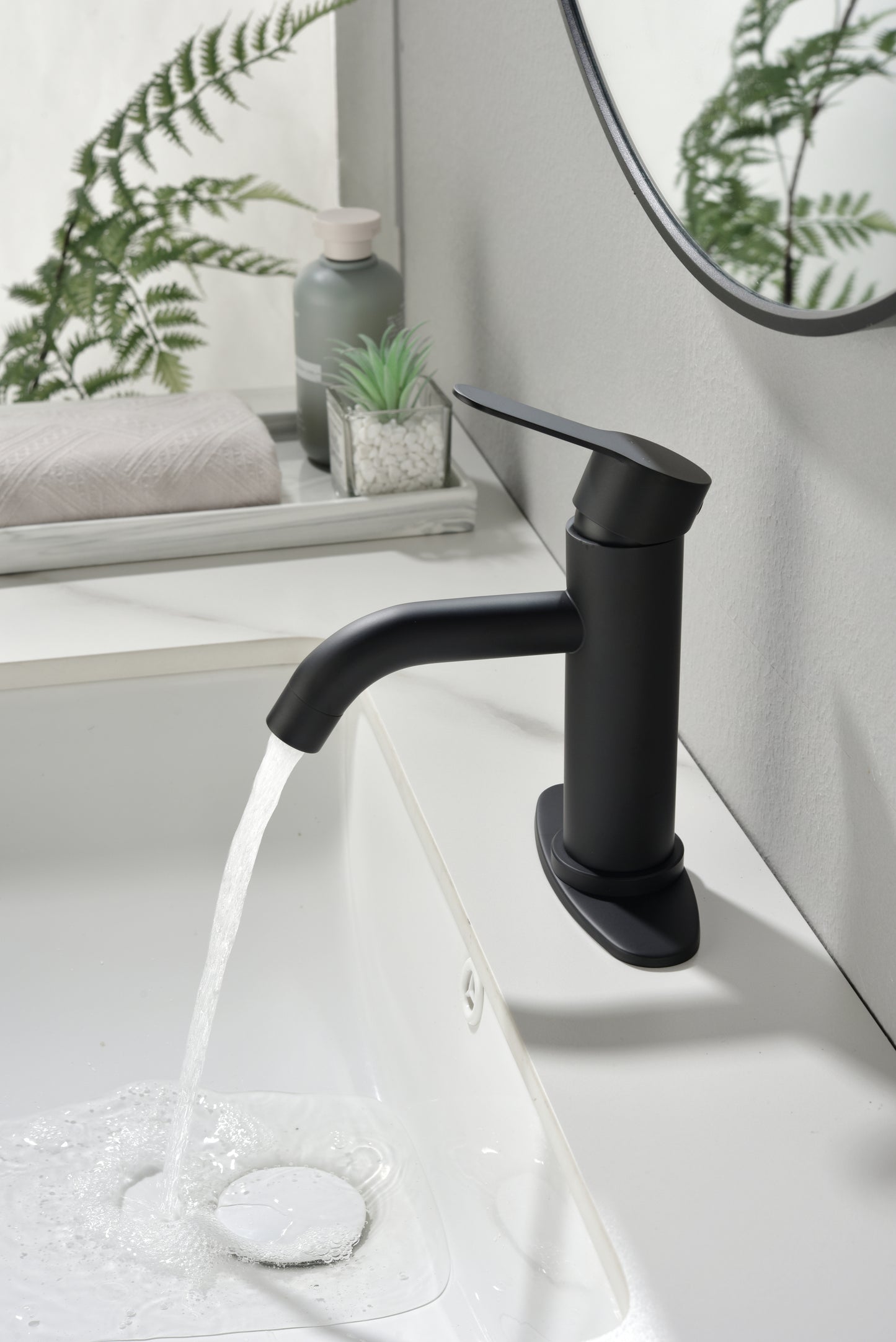 Waterfall Spout Bathroom Faucet,Single Handle Bathroom Vanity Sink Faucet