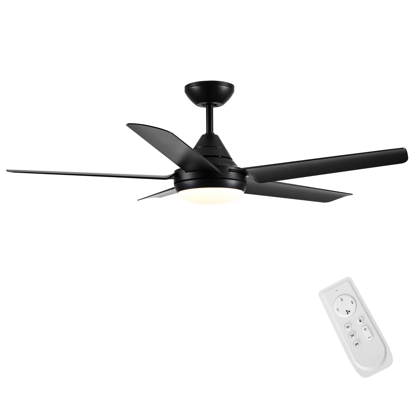 YUHAO 48 In Intergrated LED Ceiling Fan Lighting with Black ABS Blade