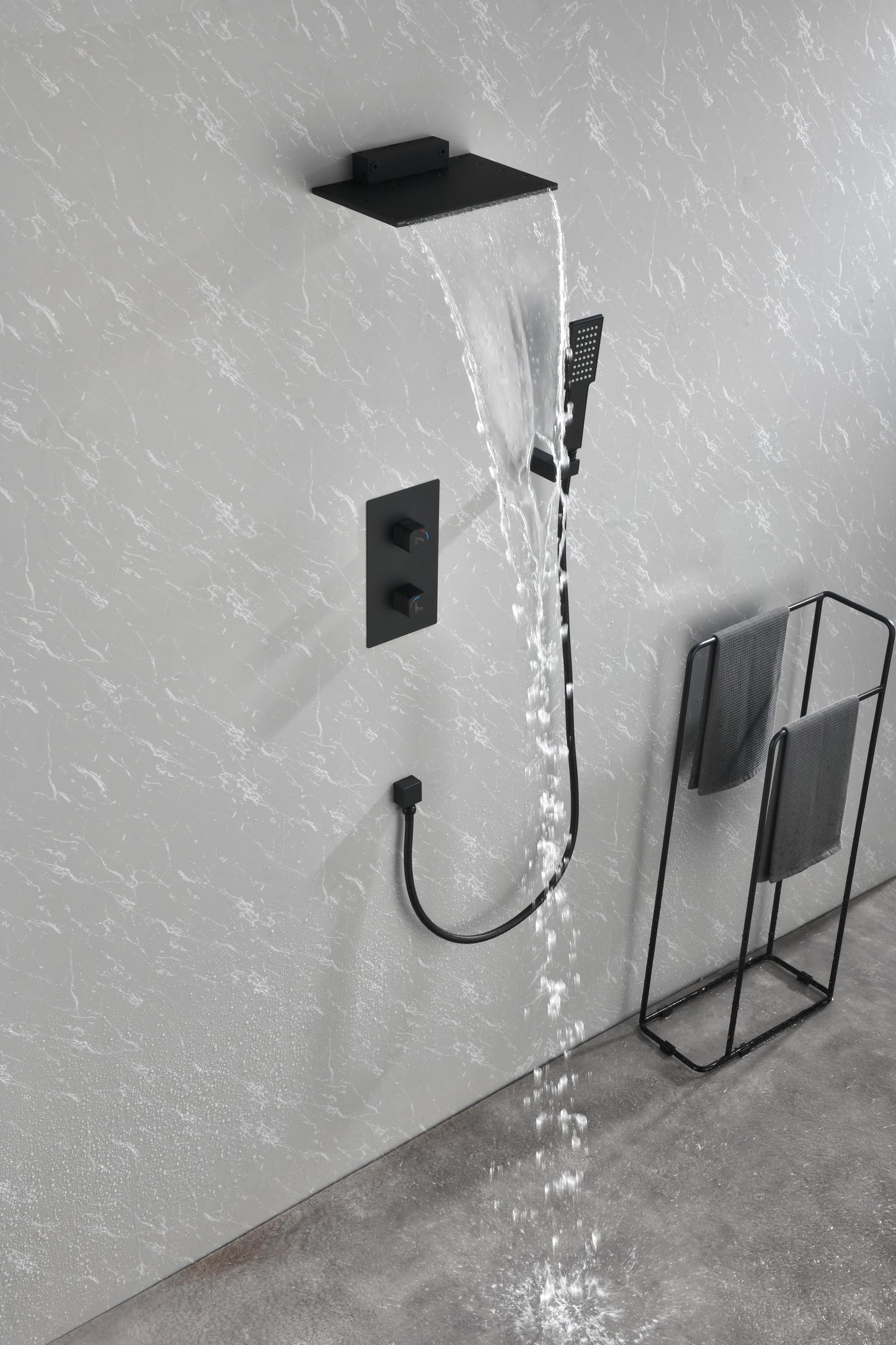 Waterfall Spout Wall Mounted shower  with Handheld   Shower  Systems