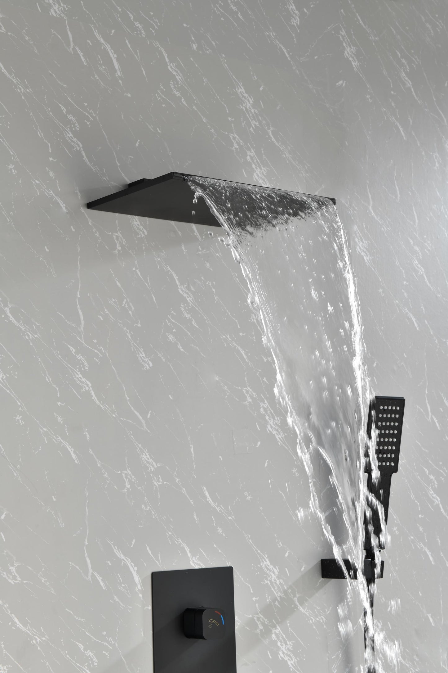 Waterfall Spout Wall Mounted shower  with Handheld   Shower  Systems