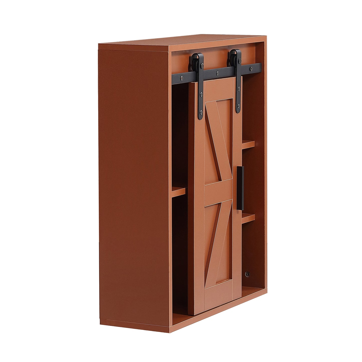 Gabinete de Almacenamiento de Pared de Madera, gabinete de Almacenamiento de baño de Inodoro de 5 Capas, gabinete Multifuncional con Puerta Ajustable, marrón Chocolate