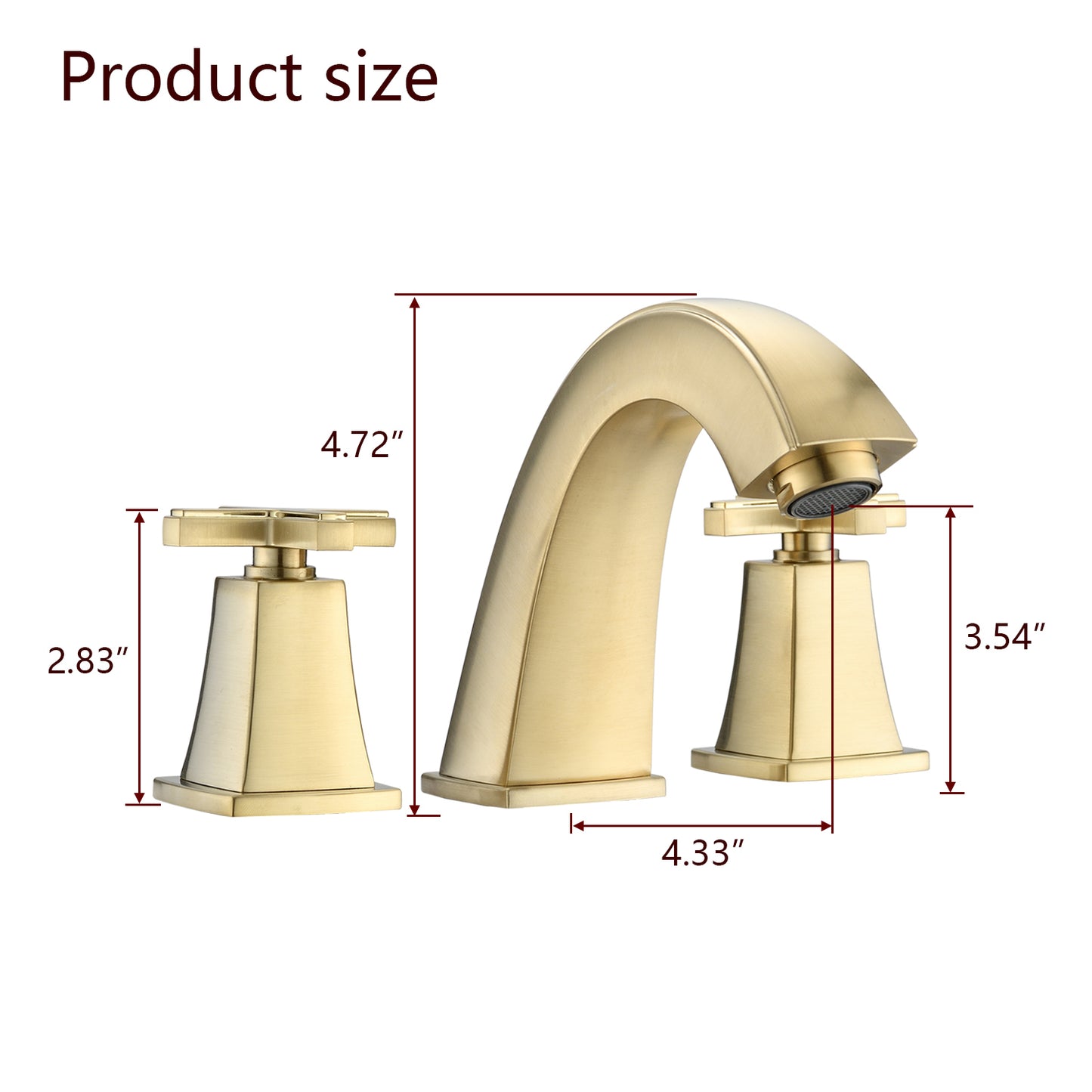 Widespread Bathroom Faucet 8 Inch 2 Handles with Drain Assembly, Brushed Gold