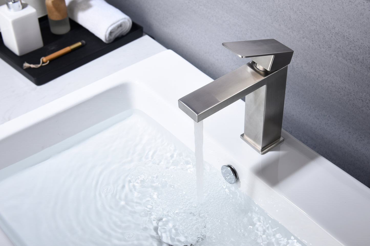 Waterfall Spout Bathroom Faucet,Single Handle Bathroom Vanity Sink Faucet