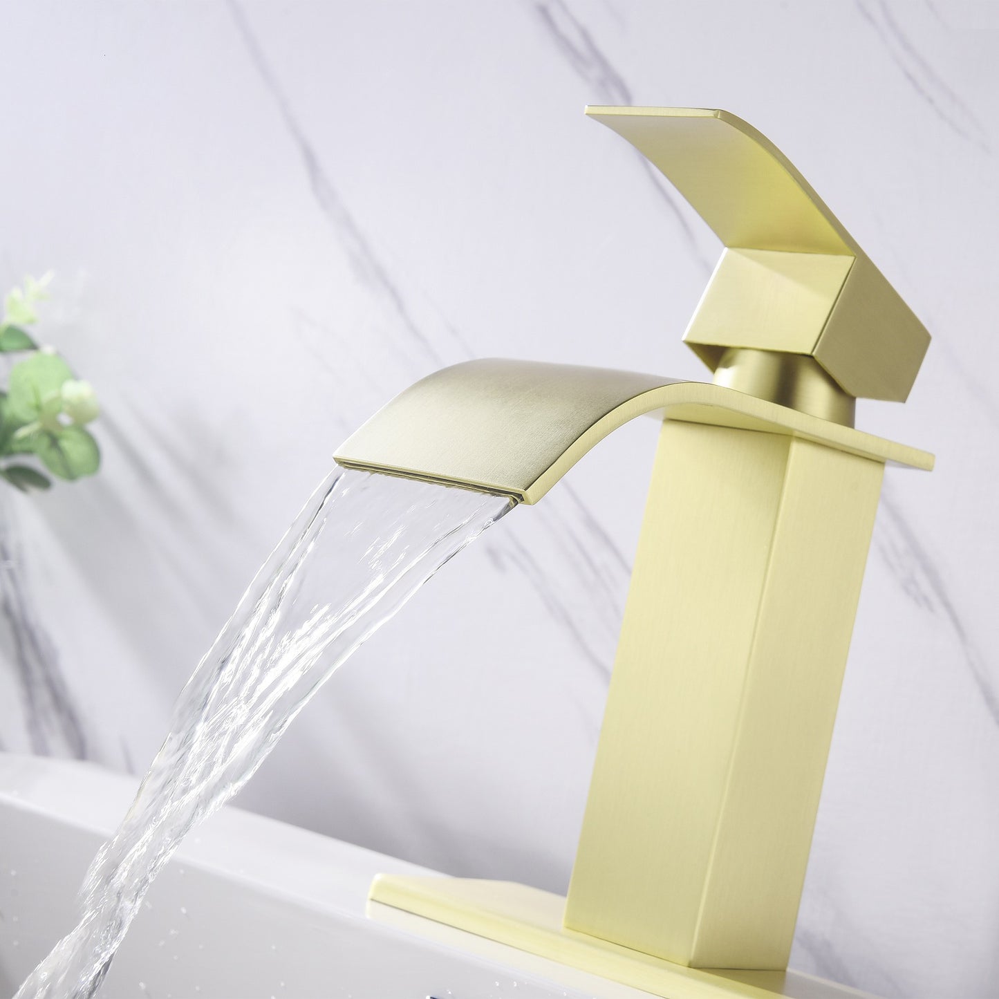 Waterfall Spout Bathroom Faucet,Single Handle Bathroom Vanity Sink Faucet