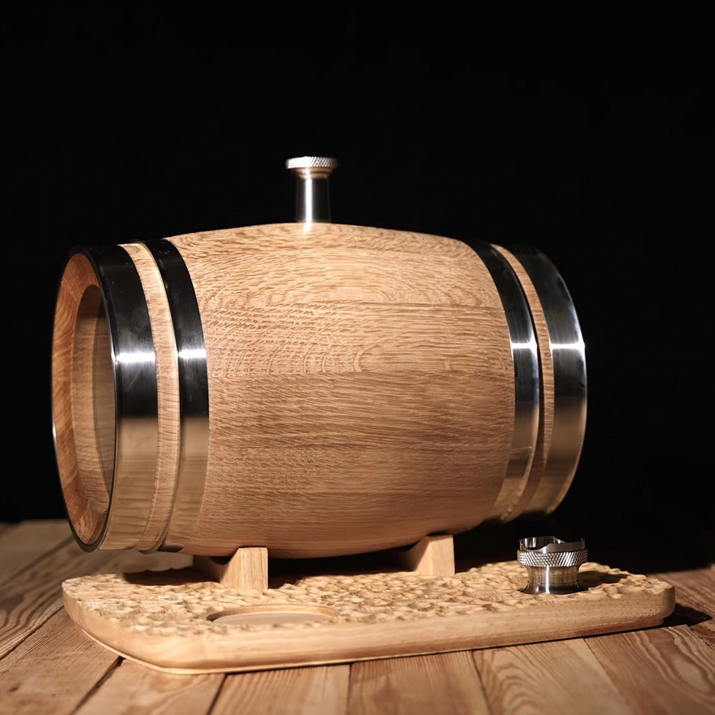 VJIAIEO 3L Oak Barrel Oak Aging American Centennial White Oak 306 Stainless Steels Tempered Glass Made