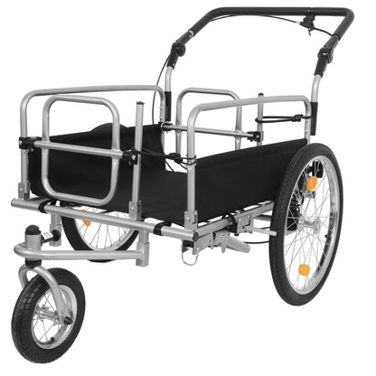 3-in-1 Heavy-Duty Bike Cargo Trailer – E-Bike Compatible Steel Frame, 110lb Capacity, Convertible Stroller & Pull Cart w/Suspension, 20' Wheels & Accessories