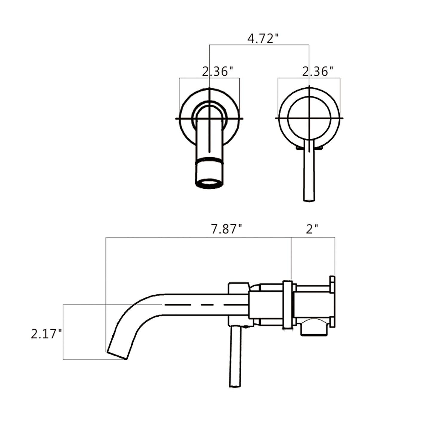 Wall Mount Single Handle Bathroom Faucet Matte Black