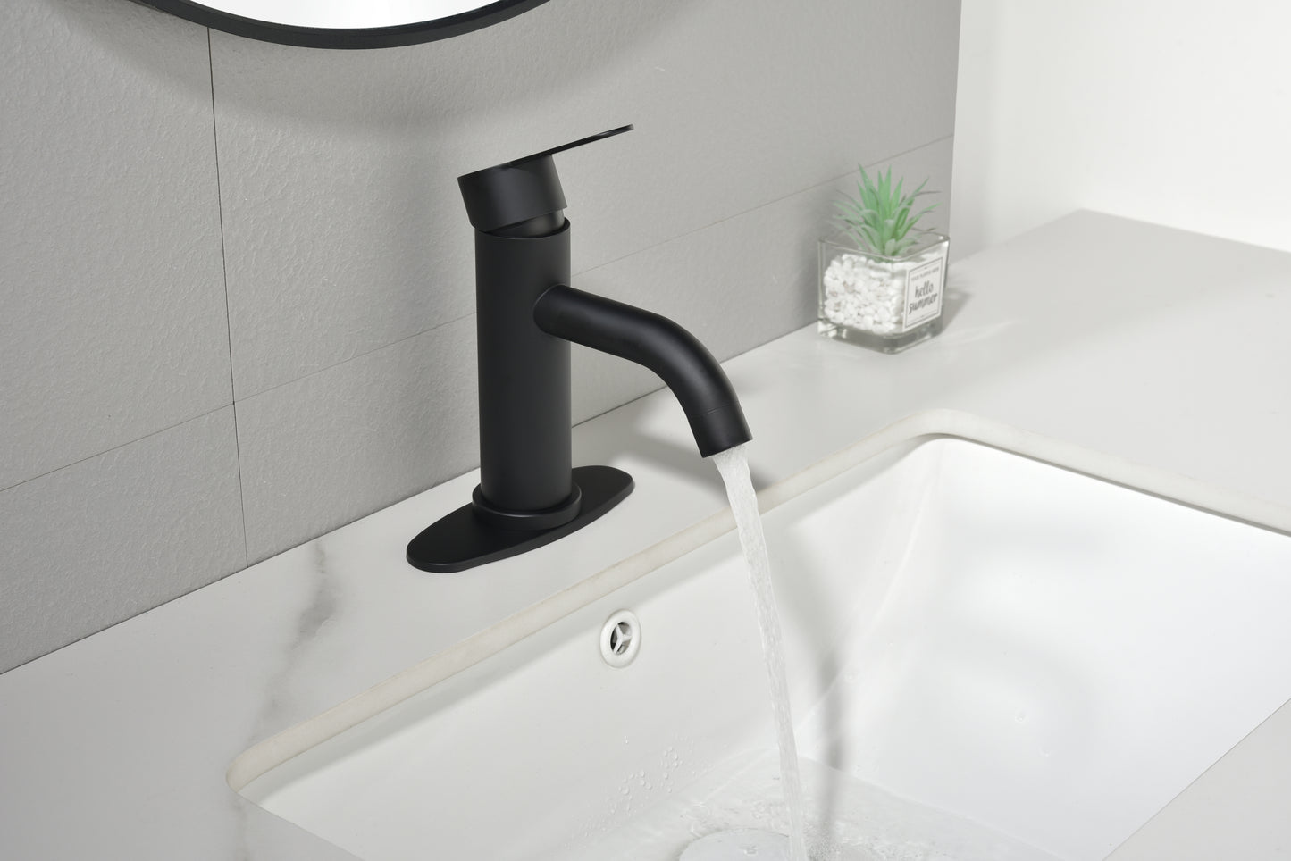 Waterfall Spout Bathroom Faucet,Single Handle Bathroom Vanity Sink Faucet