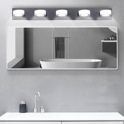 37' Modern 5-Light LED Vanity Light, Sleek Black Bathroom Wall Light Fixture for Mirror, Shower, and Bathroom Decor