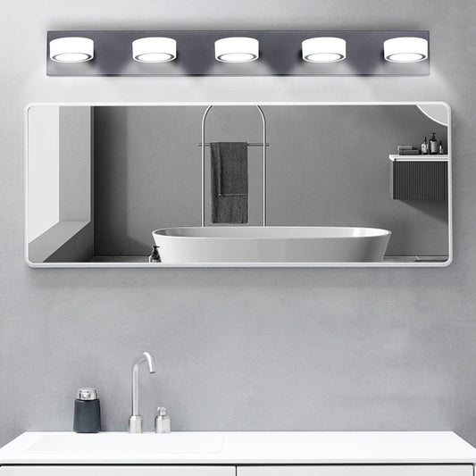 37' Modern 5-Light LED Vanity Light, Sleek Black Bathroom Wall Light Fixture for Mirror, Shower, and Bathroom Decor