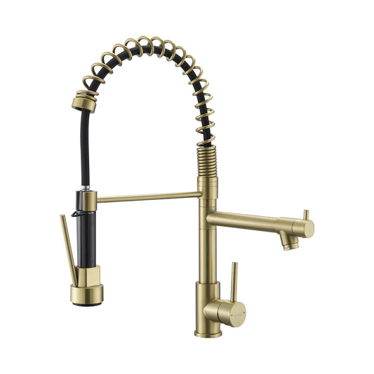 Commercial Kitchen Faucet with Pull Down Sprayer, Stainless Steel Single Handle Single Lever Kitchen Sink Faucet