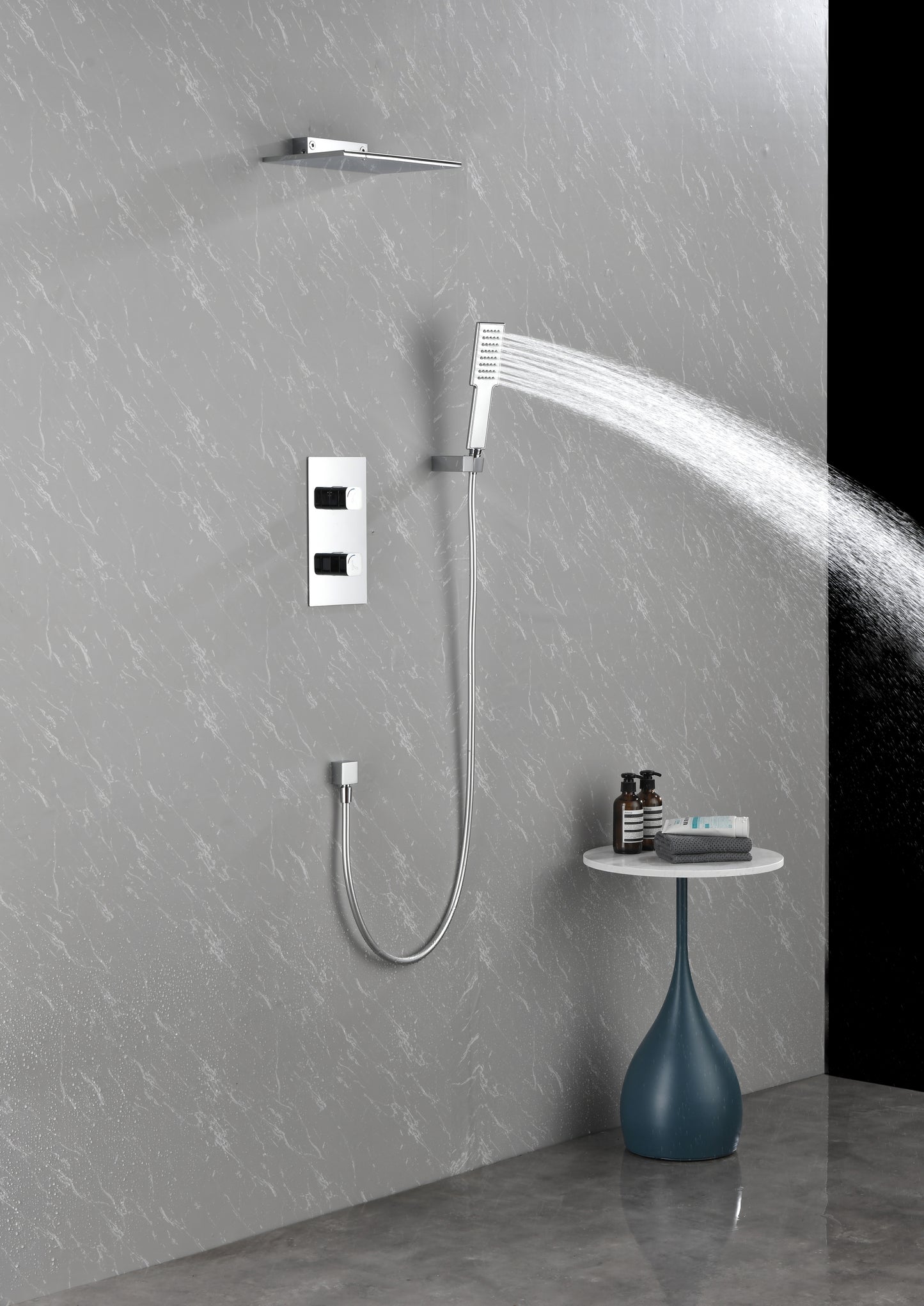 Waterfall Spout Wall Mounted shower  with Handheld   Shower  Systems