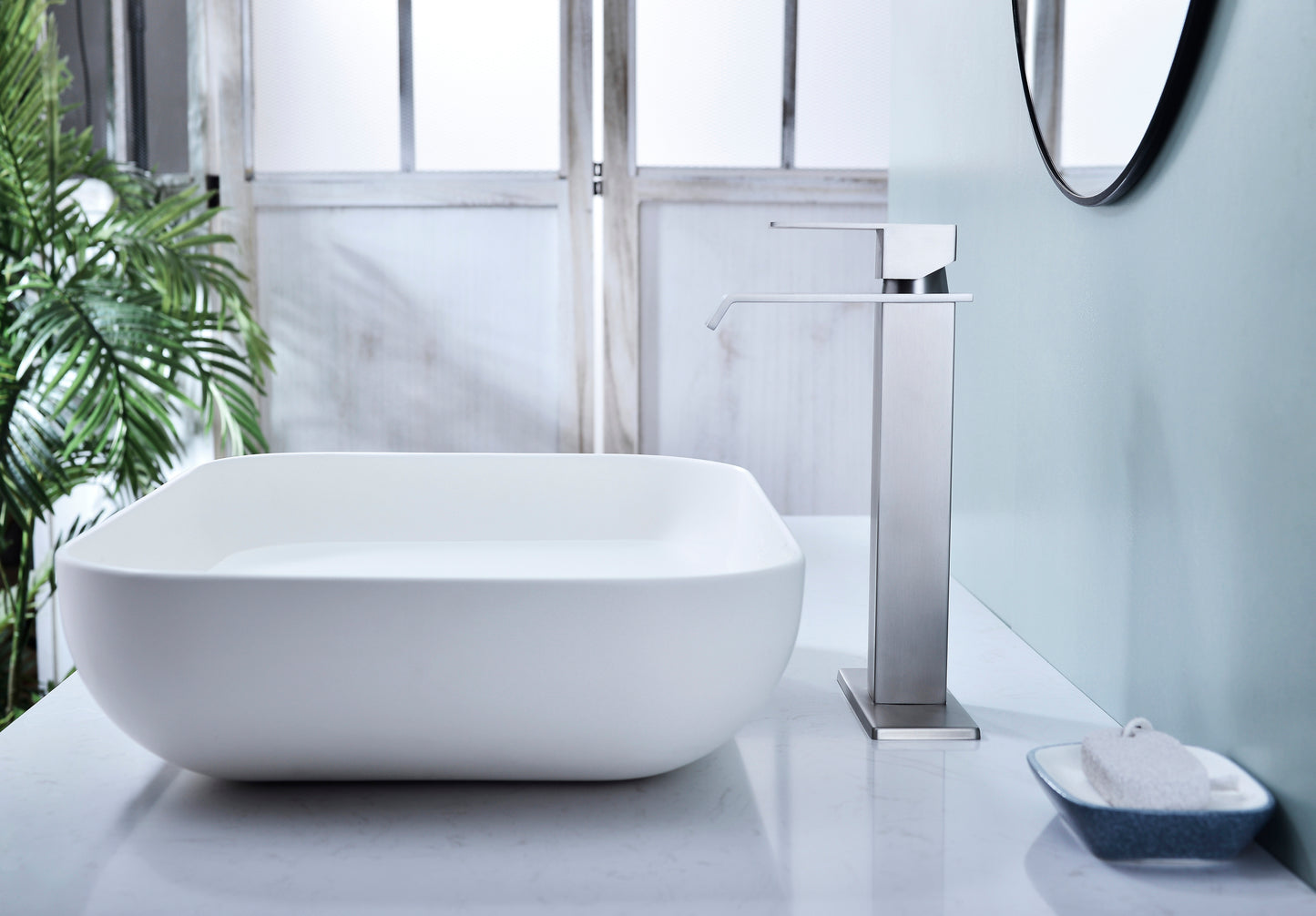 Grifo de baño con caño en cascada, Grifo monomando para lavabo de tocador de baño