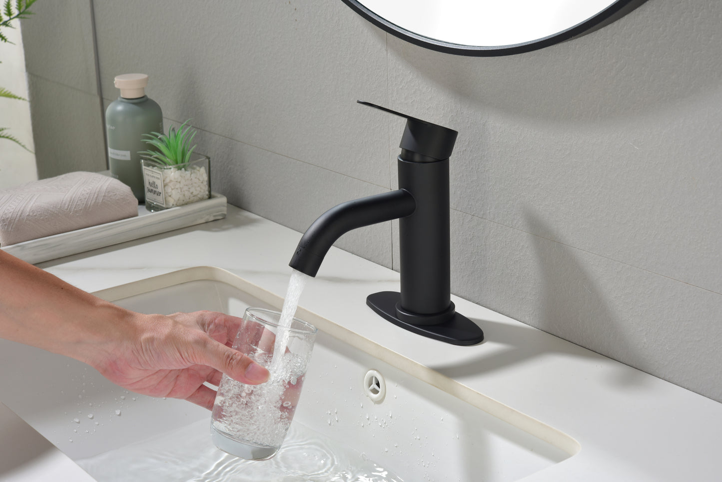 Grifo de baño con caño en cascada, Grifo monomando para lavabo de tocador de baño