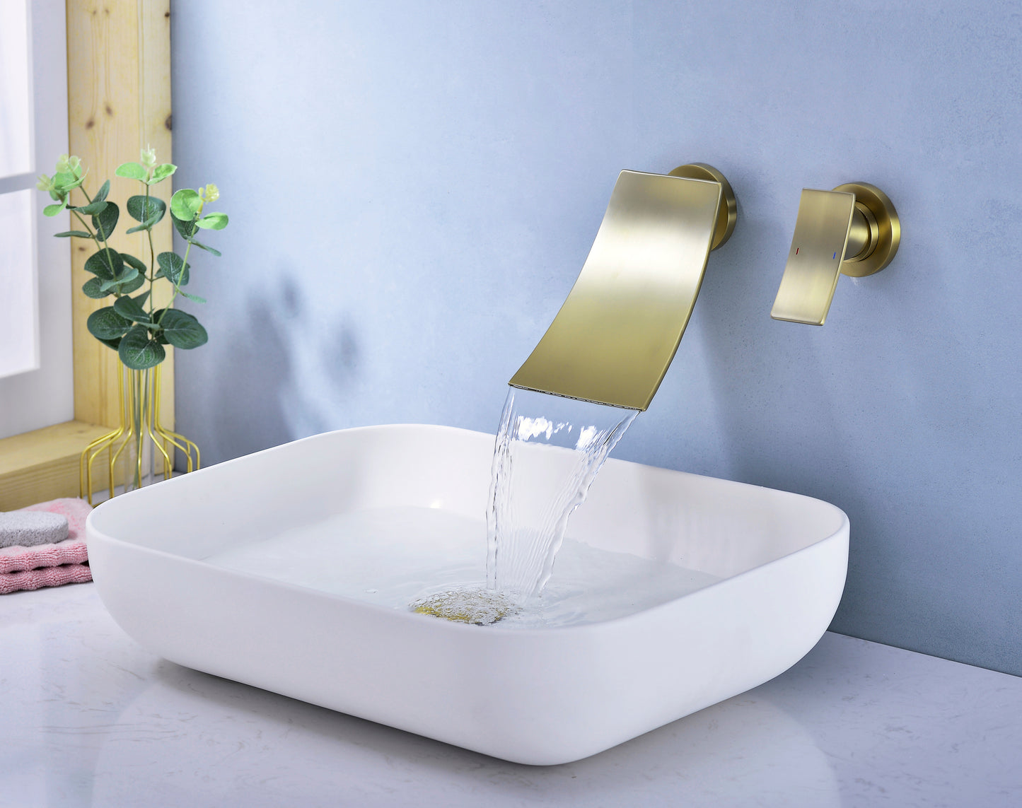 Wall Mount Widespread Bathroom Faucet