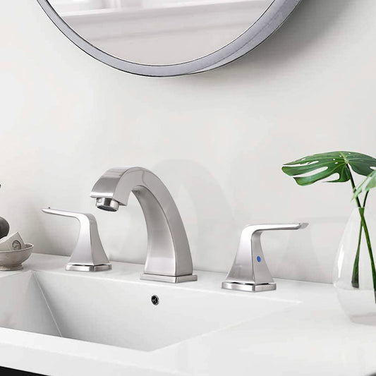 Widespread 2 Handles Bathroom Faucet with Pop Up Sink Drain