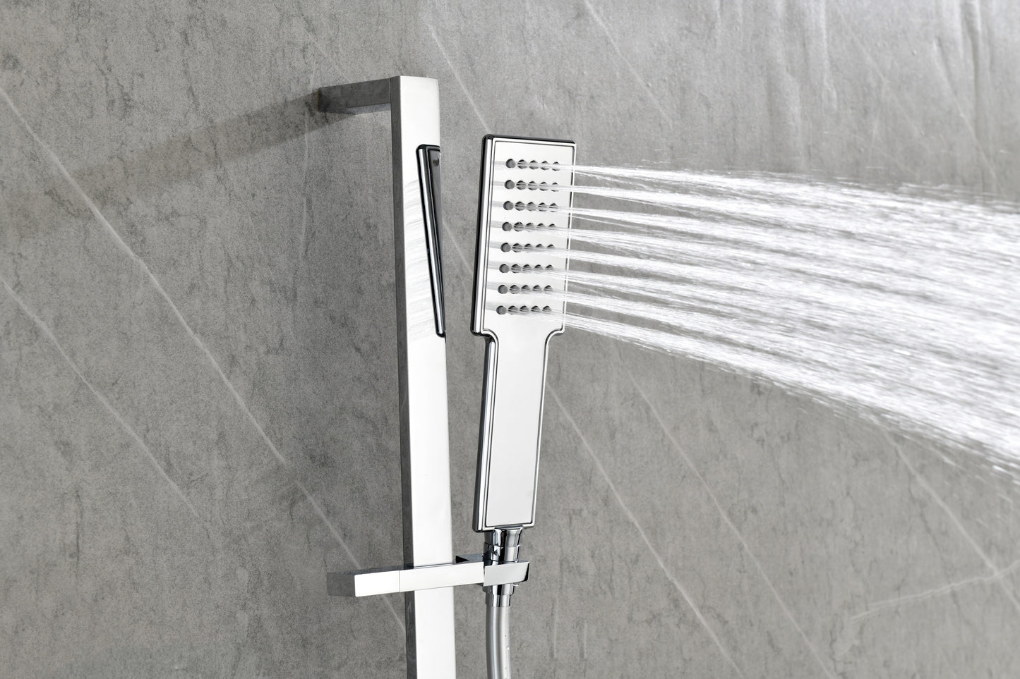 Wall Mounted Waterfall Rain Shower System With 3 Body Sprays & Handheld Shower