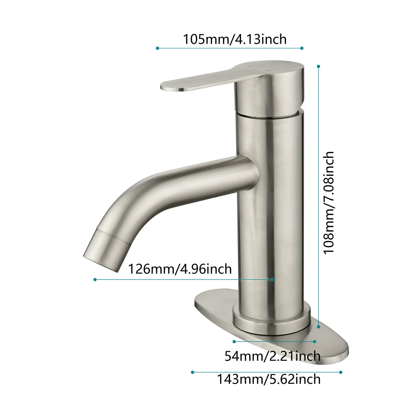 Grifo de baño con caño en cascada, Grifo monomando para lavabo de tocador de baño