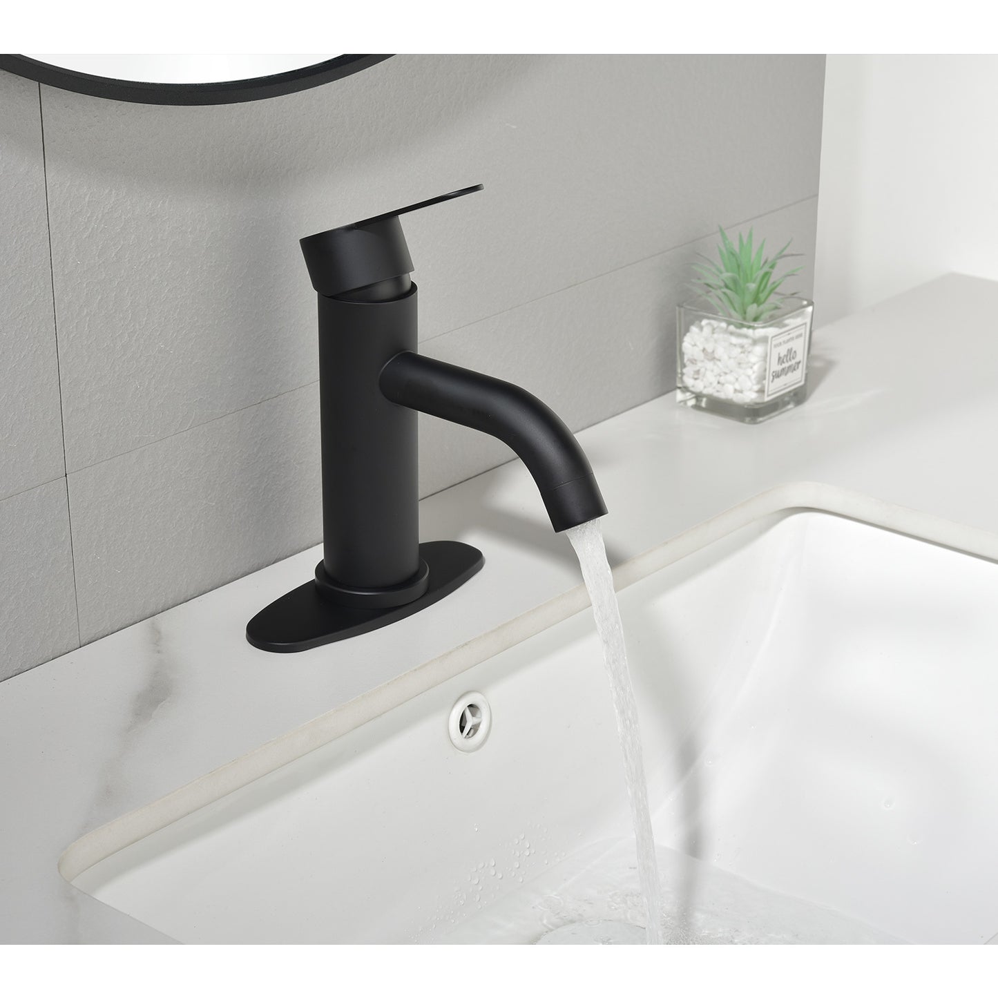 Waterfall Spout Bathroom Faucet,Single Handle Bathroom Vanity Sink Faucet