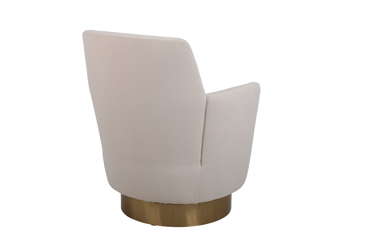 Silla giratoria de terciopelo, sillas giratorias decorativas, sillón para sala de estar, sillas de lectura para dormitorio, cómodas, sillas redondas con base de acero inoxidable dorado (beige)