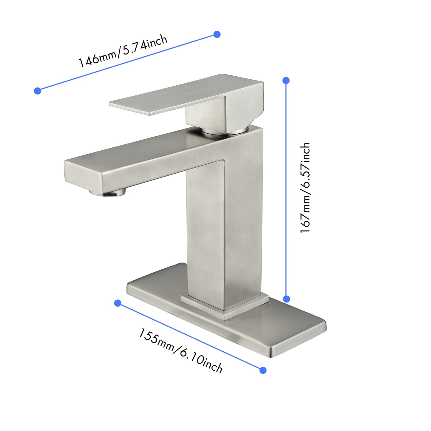 Waterfall Spout Bathroom Faucet,Single Handle Bathroom Vanity Sink Faucet  white