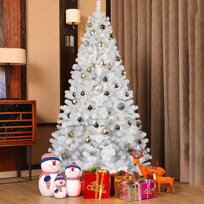 7.5ft White Christmas Tree with Memory Wire, 1200 Tips Hinged Artificial PVC Tree, Easy Assembly Holiday Xmas Tree for Indoor Decor (Ornaments Not Included)