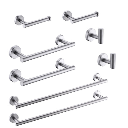 8-Pieces Brushed Nickel Bathroom Accessories Set, Stainless Steel Bathroom Hardware Set, Bath Towel Bar Set, Towel Racks for Bathroom Wall Mounted.