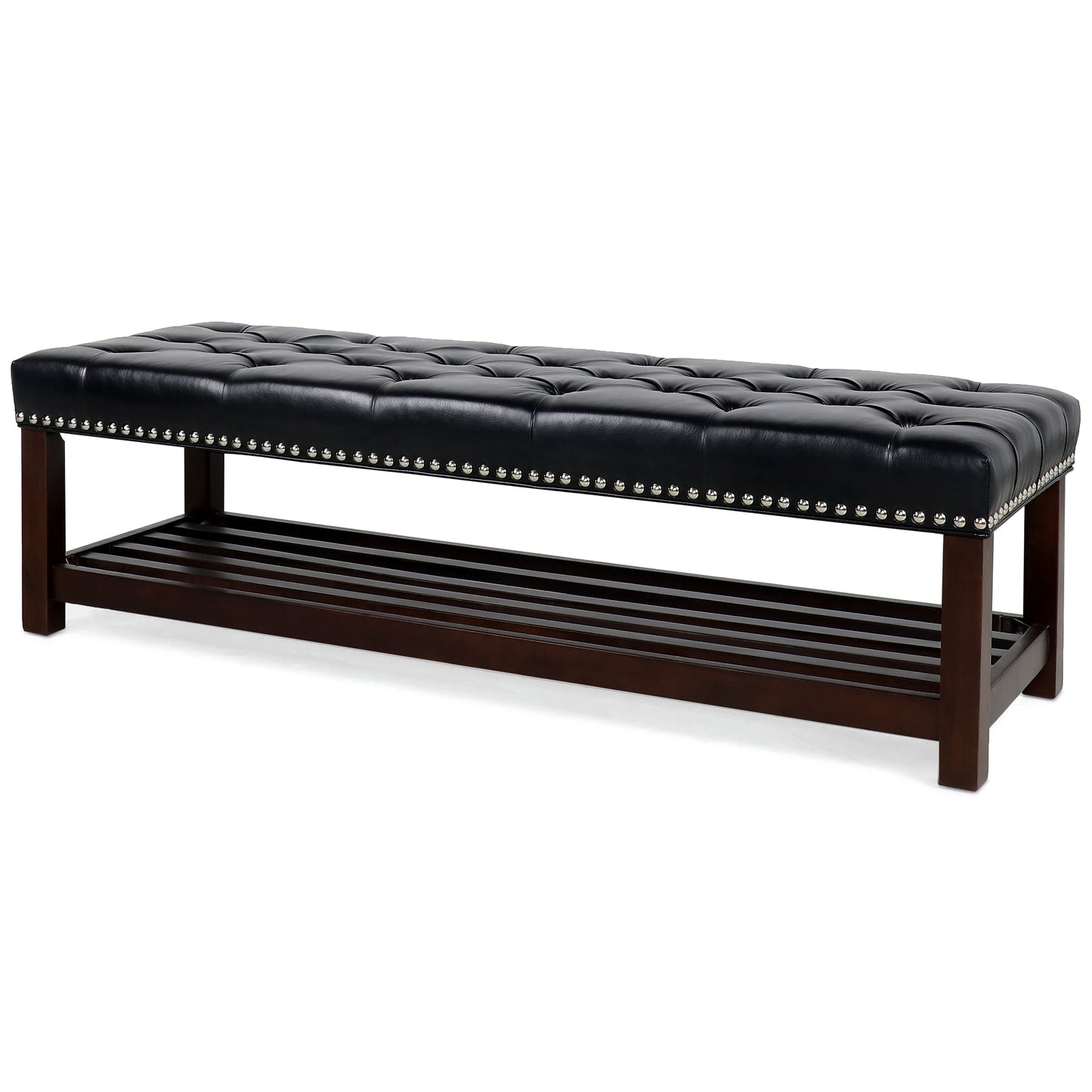 Wooden Base Upholstered Bench for Bedroom for Entryway