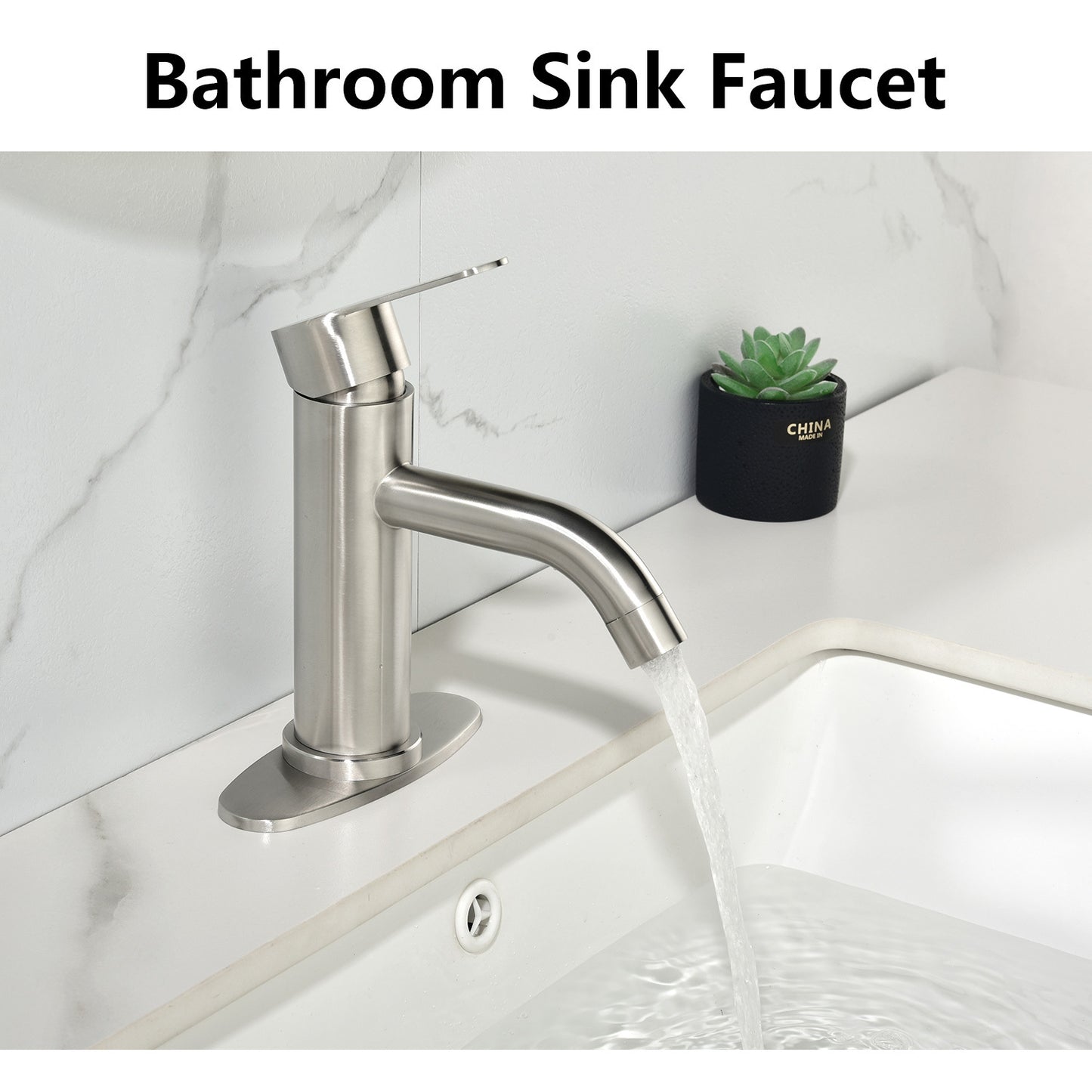 Waterfall Spout Bathroom Faucet,Single Handle Bathroom Vanity Sink Faucet