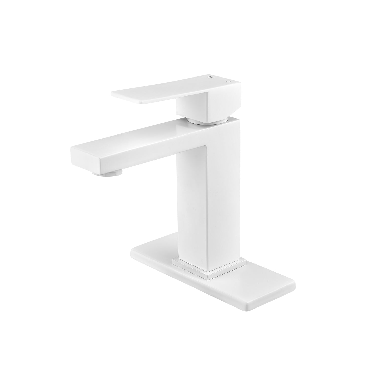 Waterfall Spout Bathroom Faucet,Single Handle Bathroom Vanity Sink Faucet  white