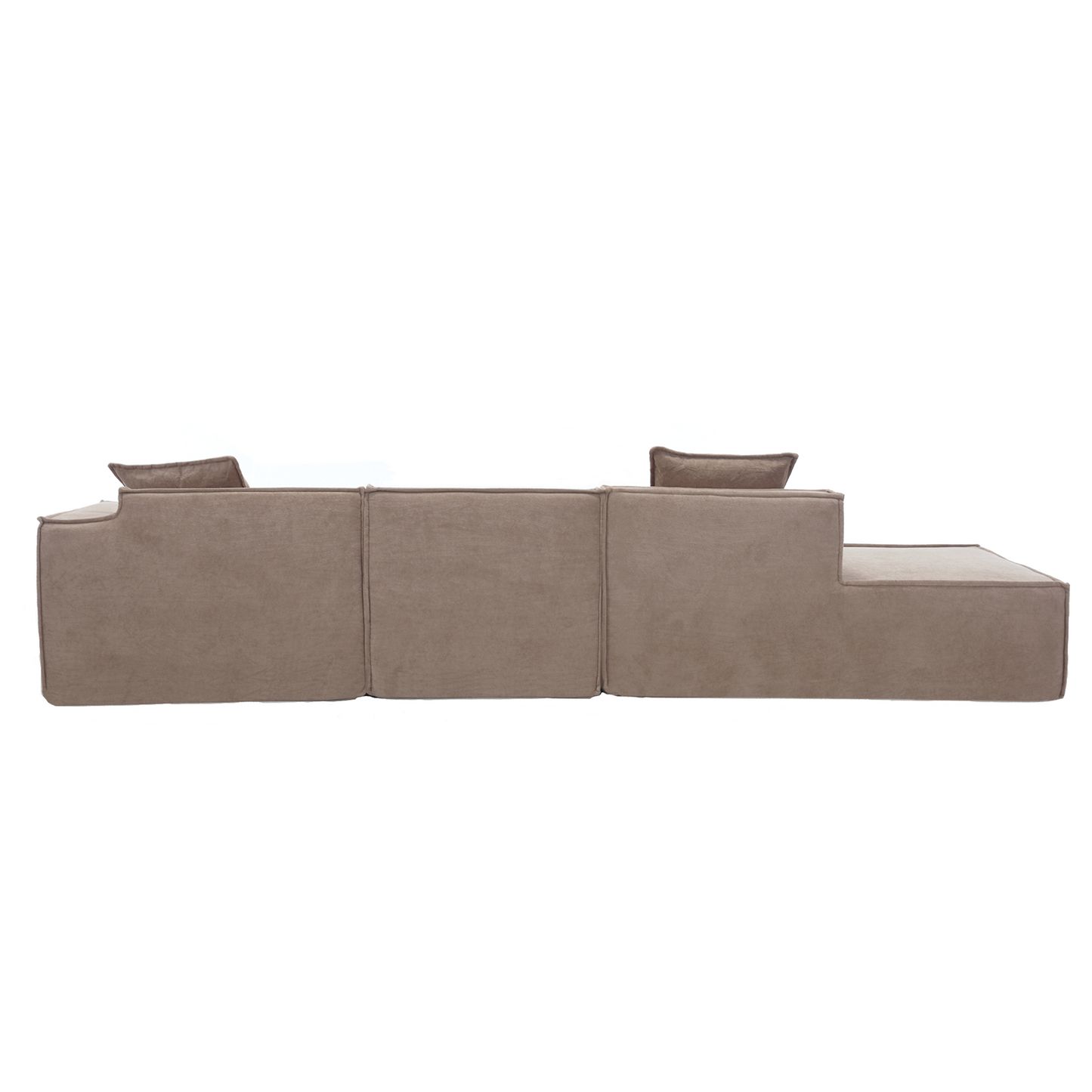 [VIDEO PROVIDED] Modular combination living room sofa set, modern minimalist sofa, free installation sofa, L-shaped, Italian minimalist tofu block sofa,  Right-Hand Facing,Light Brown