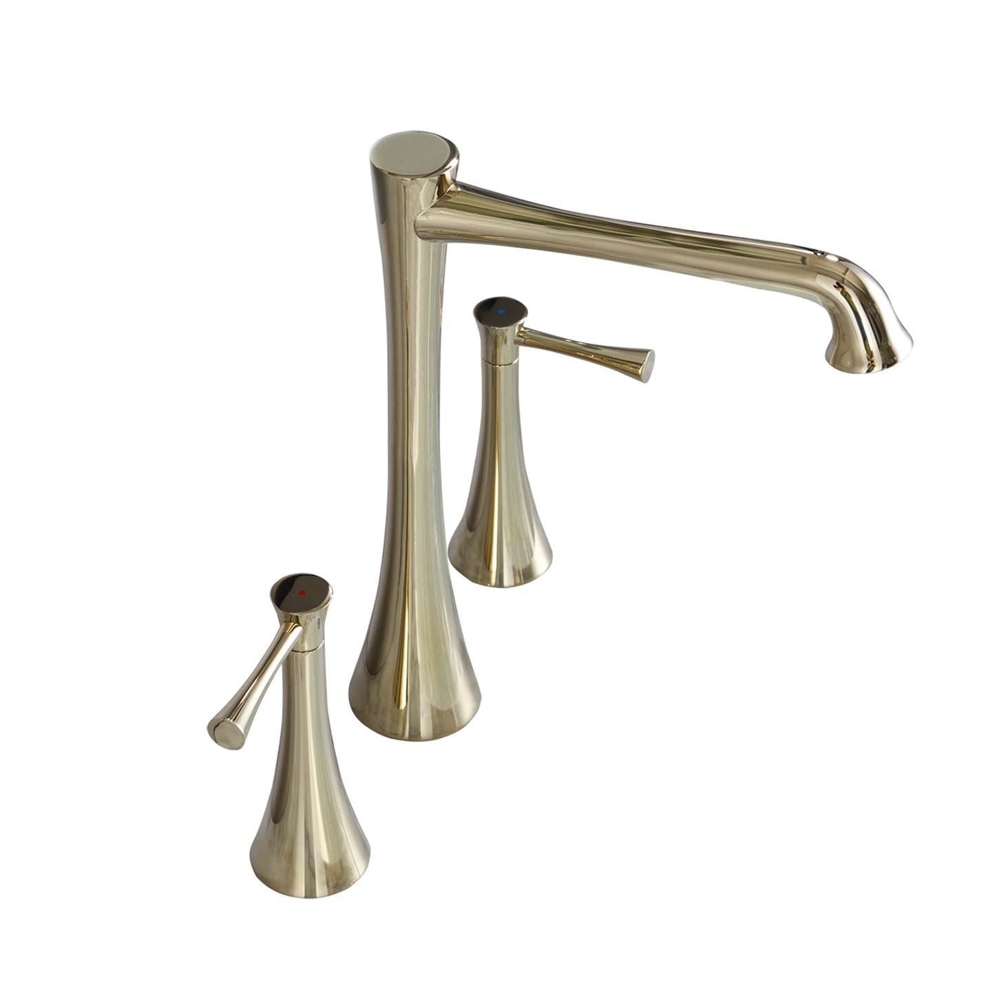 Widespread 2 Handles Bathroom Faucet with  Drain  Assembly, Gold