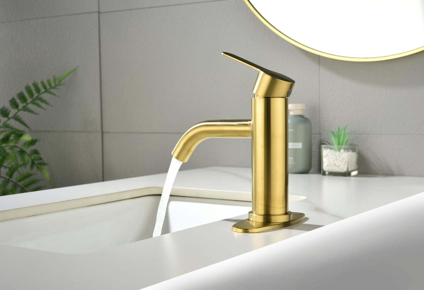 Waterfall Spout Bathroom Faucet,Single Handle Bathroom Vanity Sink Faucet