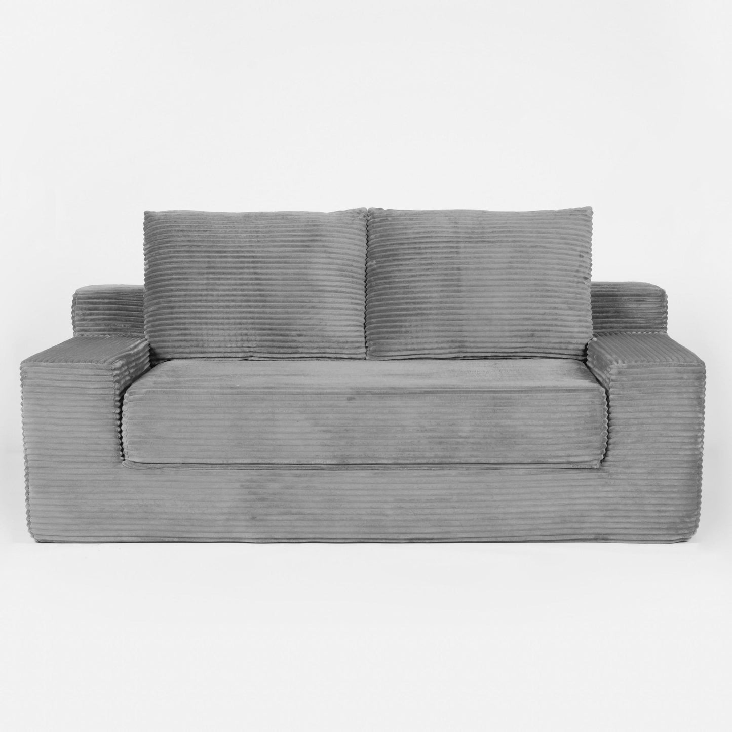 Loveseat Sofa, Comfortable Deep Seat Sofa Bed, Modern Small Corduroy Couch for Living Room Bedroom,Reversible Cushion with Pillows,No Assembly Required,Dark-grey
