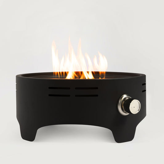15' Propane Tabletop Gas Fire, 40000 BTU Round Steel Fire Pit for Outdoor living room Garden Balcony -Black
