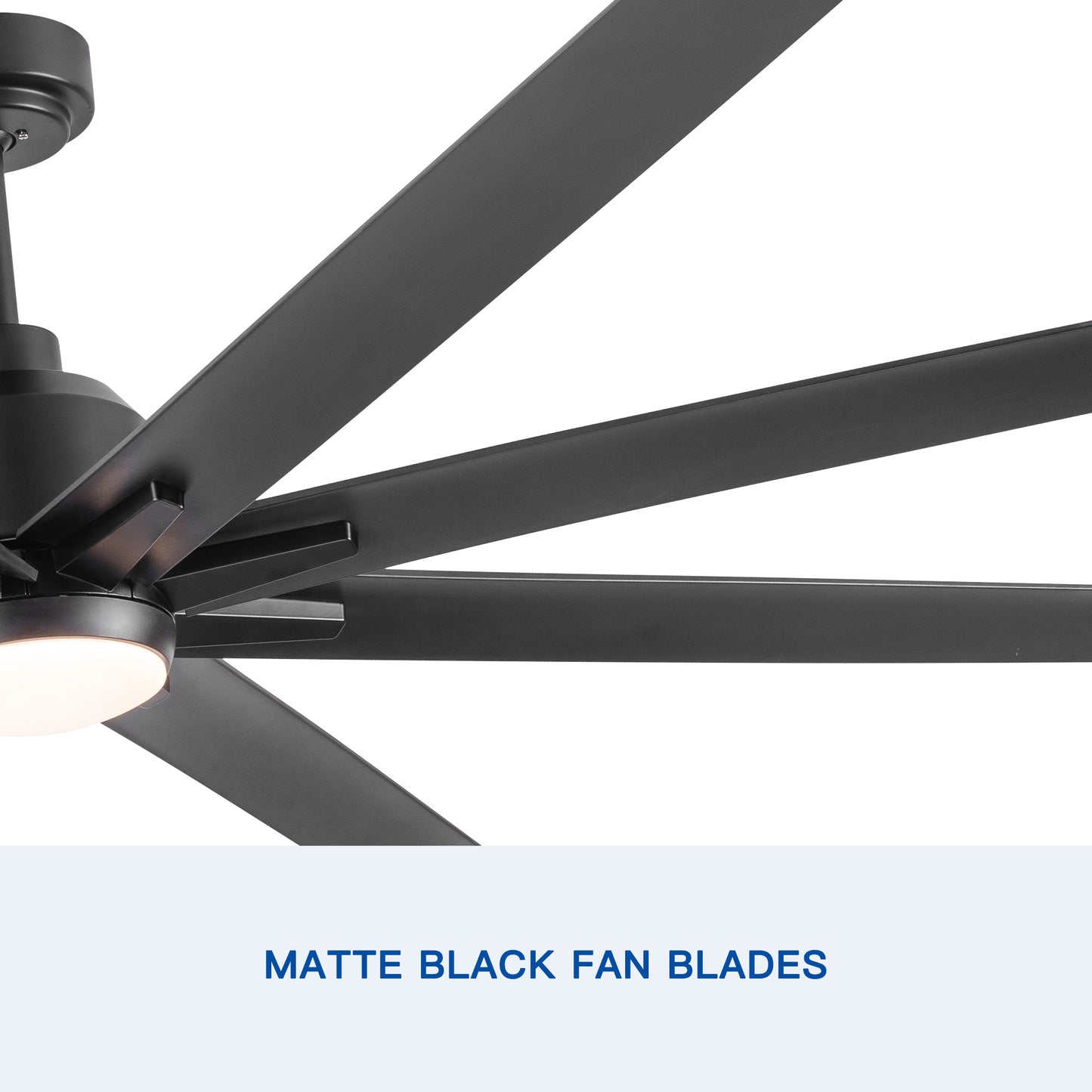 YUHAO 72" Integrated LED Light Ceiling Fan with Black ABS Blade