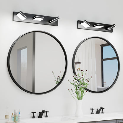 Modern Chrome LED Vanity Light, 3-Lights Wall Sconce for Bathroom and Mirror, Sleek Minimalist Design, Energy-Efficient, Easy to Install