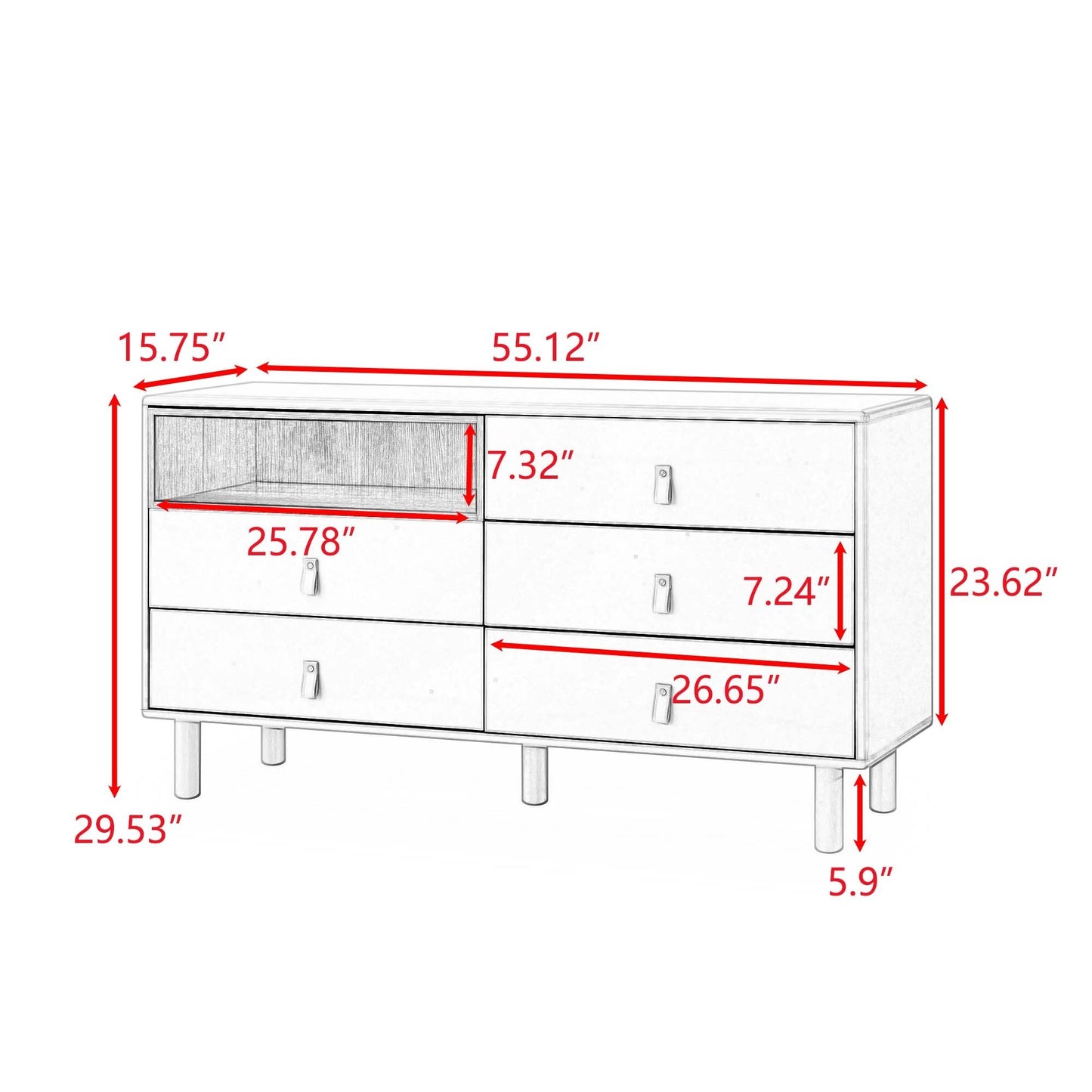 With 5 drawers storage cabinet drawer cabinet multifunctional storage cabinet modern drawer cabinet wooden storage cabinet leather handle drawer cabinet home storage cabinet office cabinet