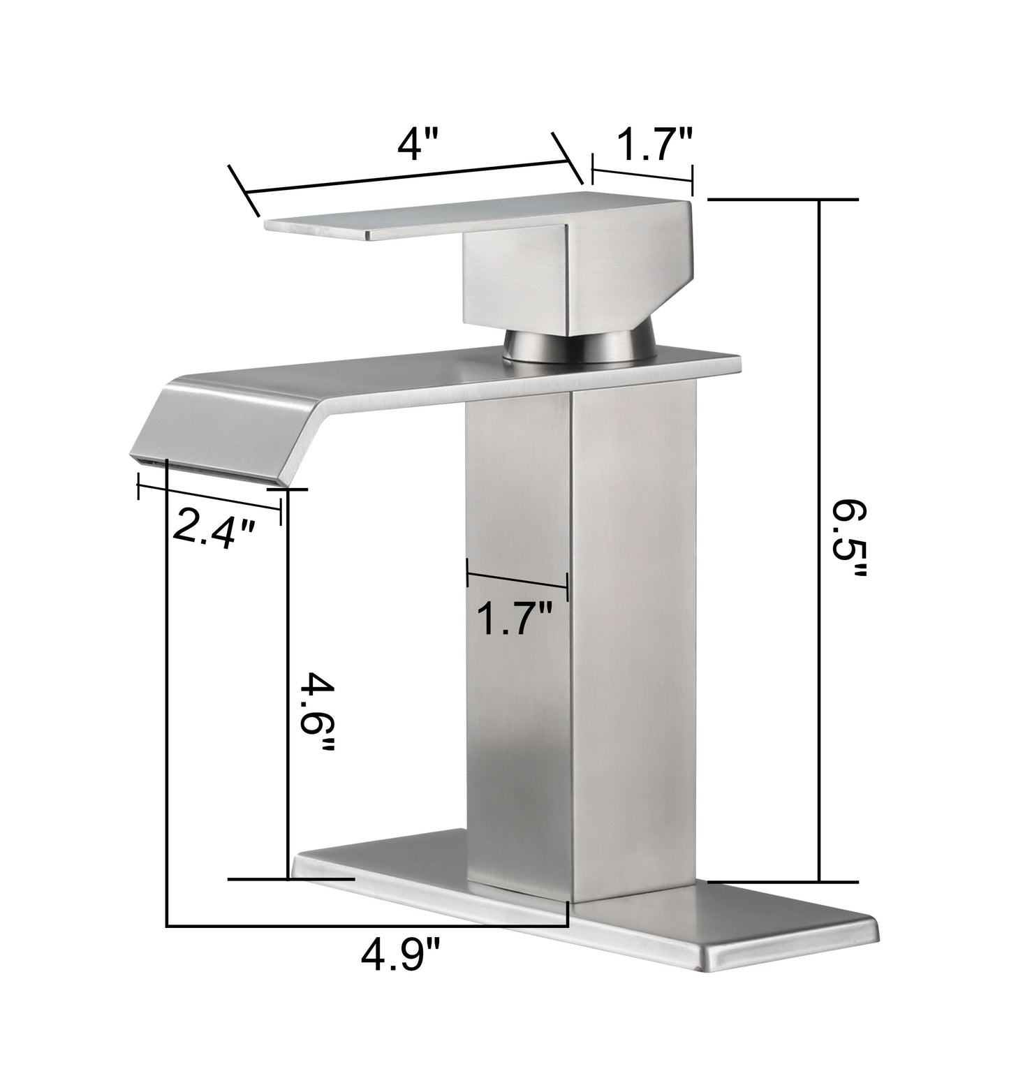 Grifo de baño con caño en cascada, Grifo monomando para lavabo de tocador de baño