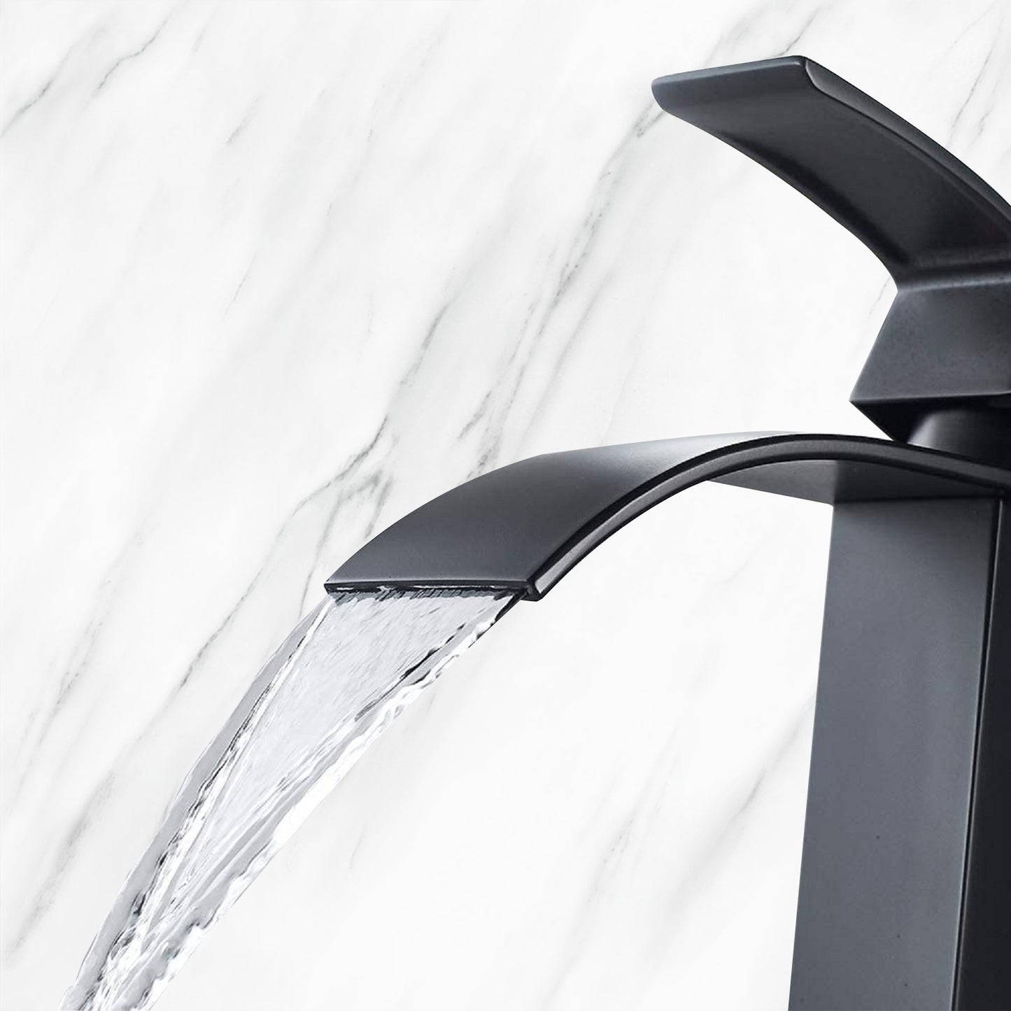 Waterfall Spout Bathroom Faucet,Single Handle Bathroom Vanity Sink Faucet