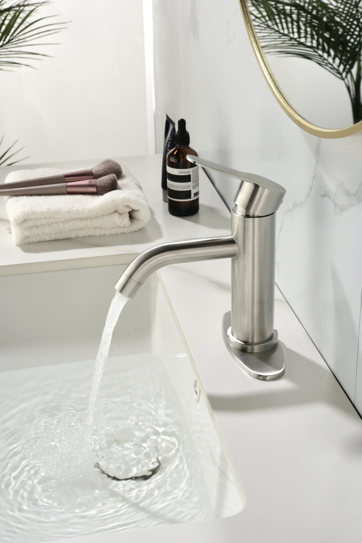 Waterfall Spout Bathroom Faucet,Single Handle Bathroom Vanity Sink Faucet