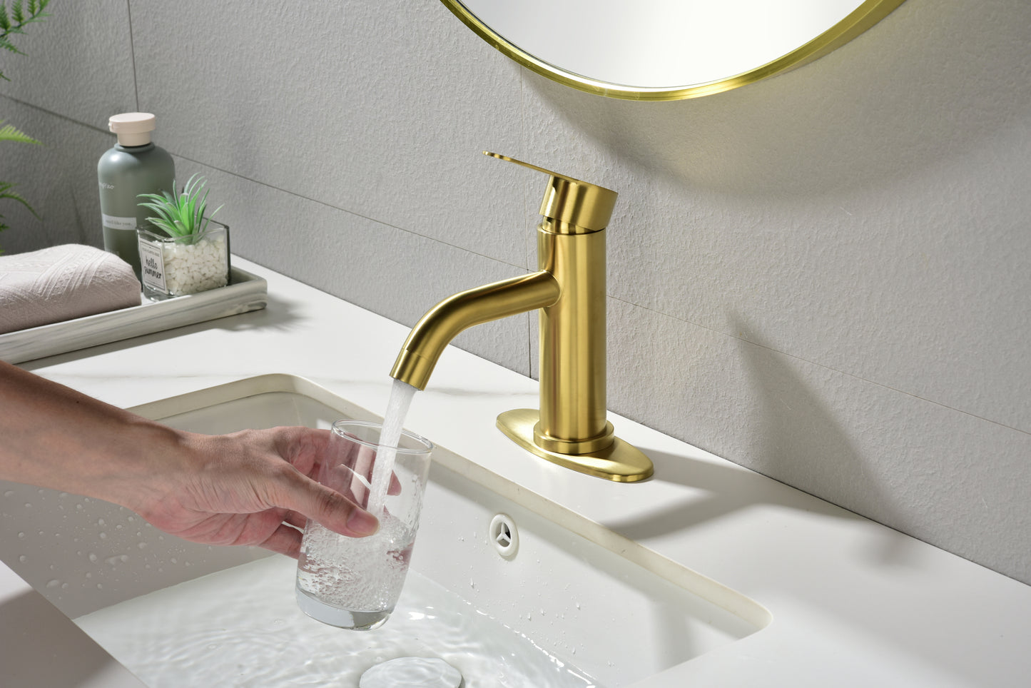 Grifo de baño con caño en cascada, Grifo monomando para lavabo de tocador de baño