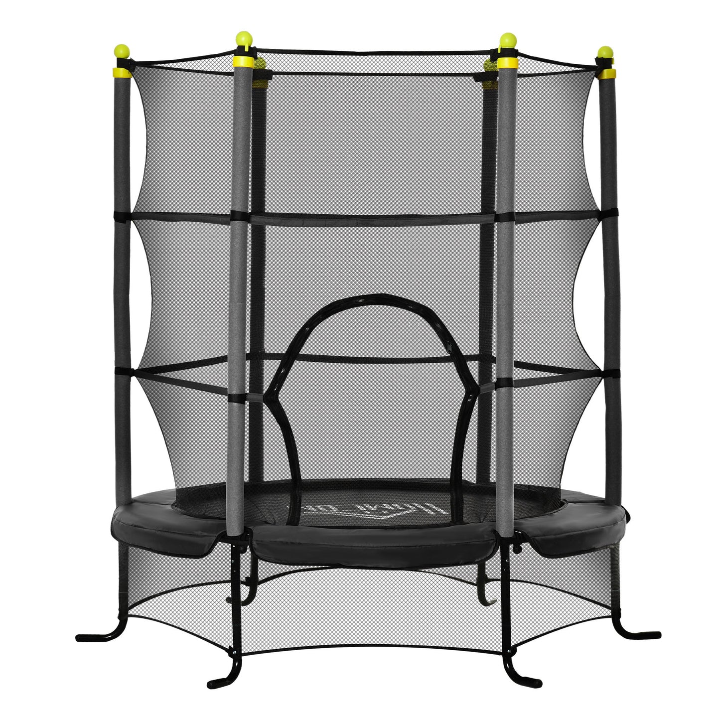 Soozier 5.3' Kids Trampoline, 64' Indoor Trampoline for Kids with Safety Enclosure for 3-10 Year Olds, Indoor & Outdoor Use, Black