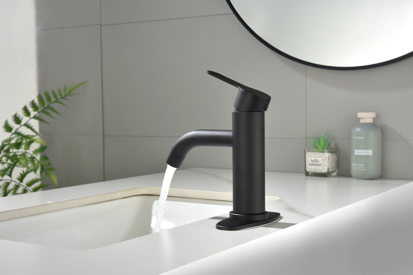 Waterfall Spout Bathroom Faucet,Single Handle Bathroom Vanity Sink Faucet